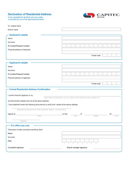 proof of address capitec